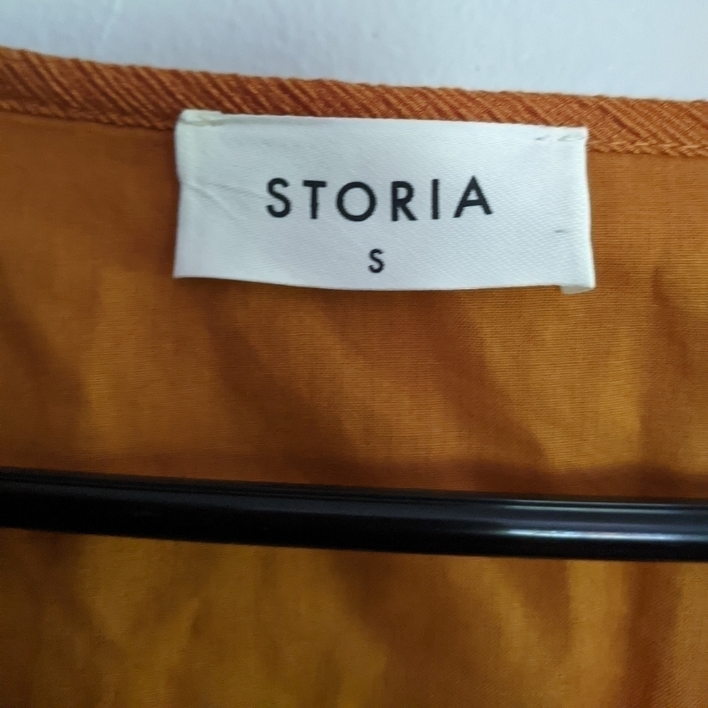 Storia Boho Dress Rust Orange Tassells Oversized Bell Sleeves Small Beautiful!!! - Picture 5 of 10